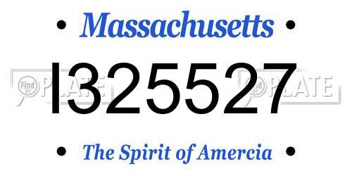 I325527 Massachusetts License Plate