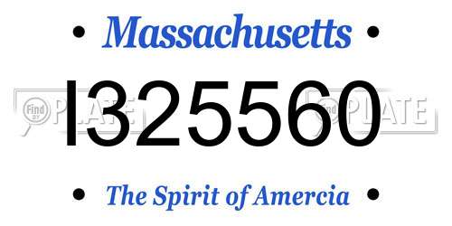 I325560 Massachusetts License Plate