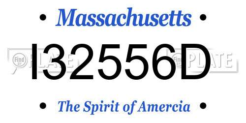I32556D Massachusetts License Plate