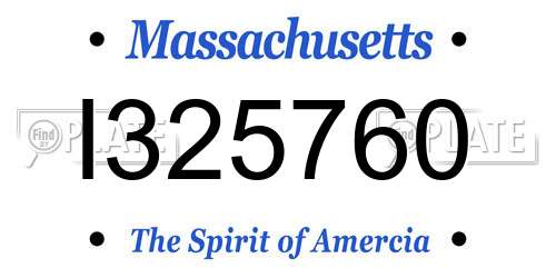 I325760 Massachusetts License Plate