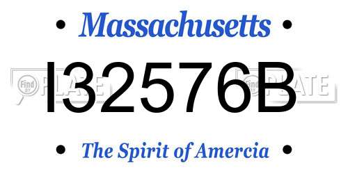 I32576B Massachusetts License Plate