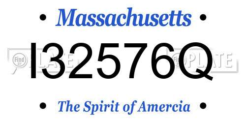 I32576Q Massachusetts License Plate