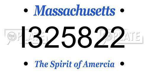 I325822 Massachusetts License Plate