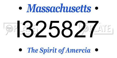 I325827 Massachusetts License Plate
