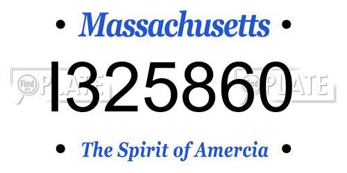 I325860 Massachusetts License Plate