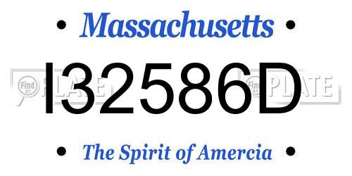I32586D Massachusetts License Plate