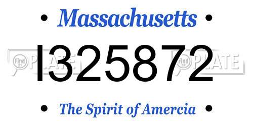I325872 Massachusetts License Plate