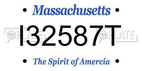 I32587T Massachusetts License Plate