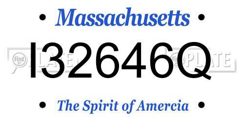 I32646Q Massachusetts License Plate