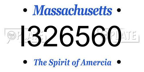 I326560 Massachusetts License Plate