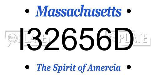 I32656D Massachusetts License Plate
