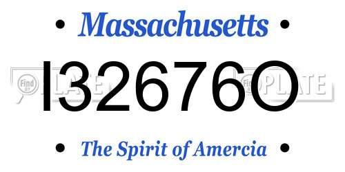 I32676O Massachusetts License Plate