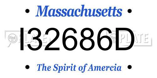 I32686D Massachusetts License Plate