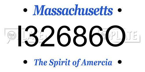 I32686O Massachusetts License Plate