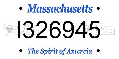 I326945 Massachusetts License Plate