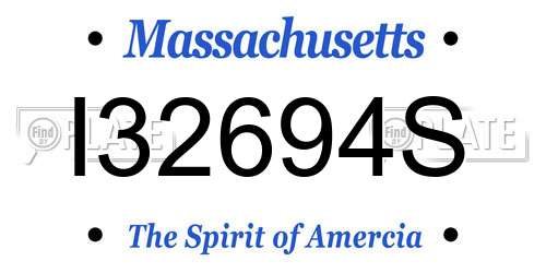 I32694S Massachusetts License Plate