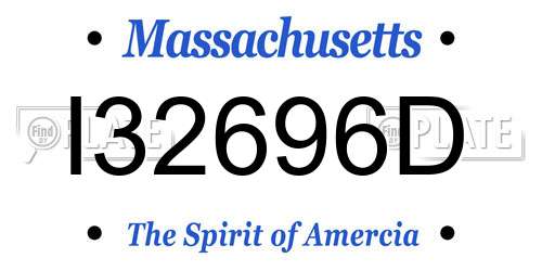I32696D Massachusetts License Plate
