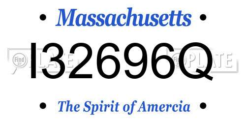 I32696Q Massachusetts License Plate
