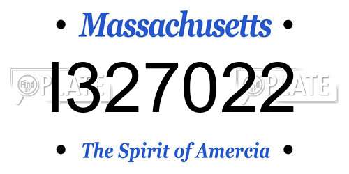 I327022 Massachusetts License Plate