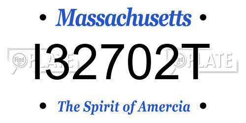 I32702T Massachusetts License Plate