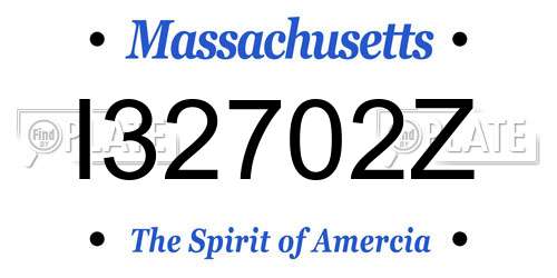 I32702Z Massachusetts License Plate