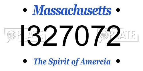 I327072 Massachusetts License Plate