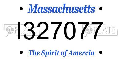 I327077 Massachusetts License Plate