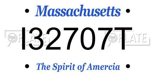I32707T Massachusetts License Plate