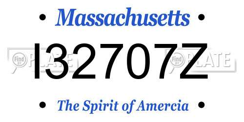 I32707Z Massachusetts License Plate