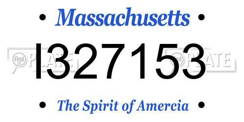 I327153 Massachusetts License Plate