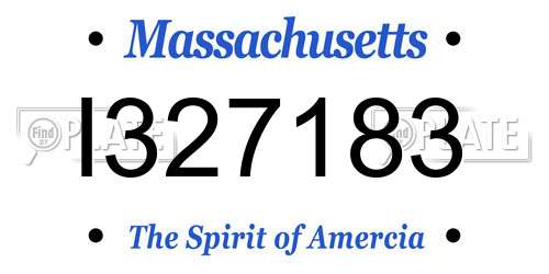 I327183 Massachusetts License Plate