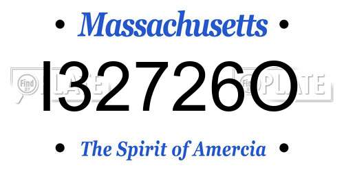 I32726O Massachusetts License Plate