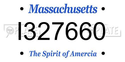 I327660 Massachusetts License Plate