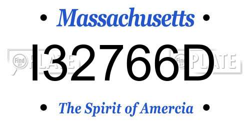 I32766D Massachusetts License Plate