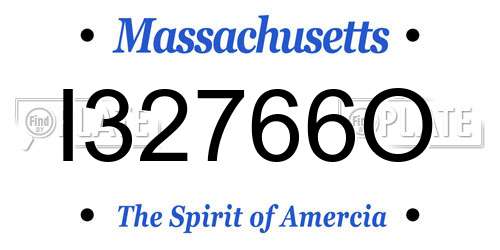 I32766O Massachusetts License Plate