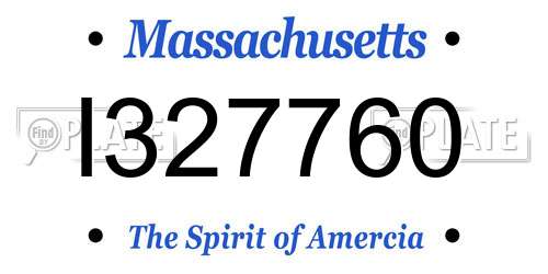 I327760 Massachusetts License Plate