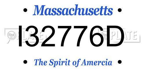 I32776D Massachusetts License Plate