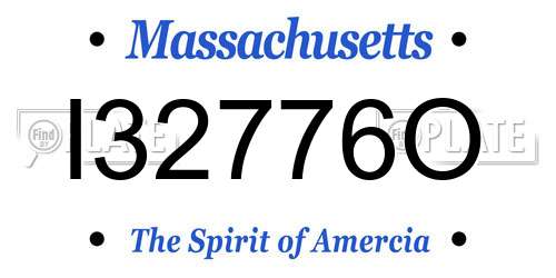 I32776O Massachusetts License Plate