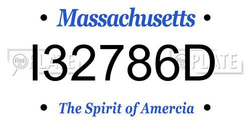 I32786D Massachusetts License Plate