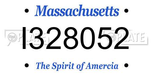 I328052 Massachusetts License Plate