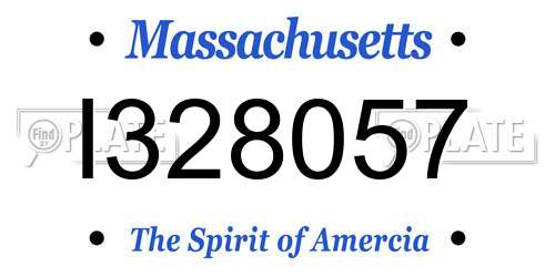 I328057 Massachusetts License Plate