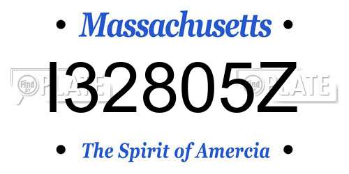 I32805Z Massachusetts License Plate