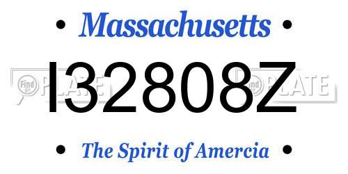 I32808Z Massachusetts License Plate
