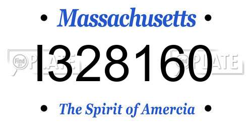 I328160 Massachusetts License Plate
