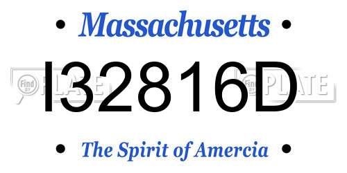 I32816D Massachusetts License Plate