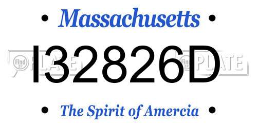 I32826D Massachusetts License Plate