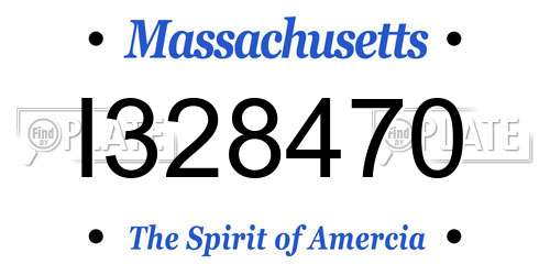 I328470 Massachusetts License Plate