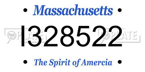 I328522 Massachusetts License Plate