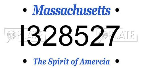 I328527 Massachusetts License Plate