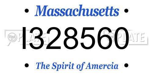 I328560 Massachusetts License Plate
